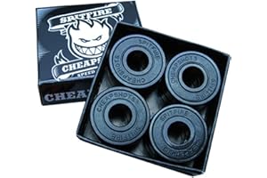 TGM SKATEBOARDS Spitfire Skateboard Wheels Cheapshots Bearings - Includes 8 Bearings and Bighead Sticker - Removable Black Shields - for All Types of Skateboarding - Fits All Trucks and Wheel Combos