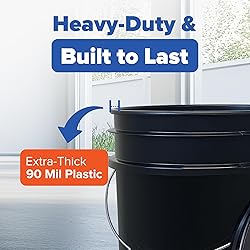 ePackageSupply 5 Gallon Black Bucket with Gamma