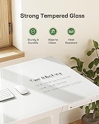 Marsail Glass Standing Desk with Drawer,55 x 28