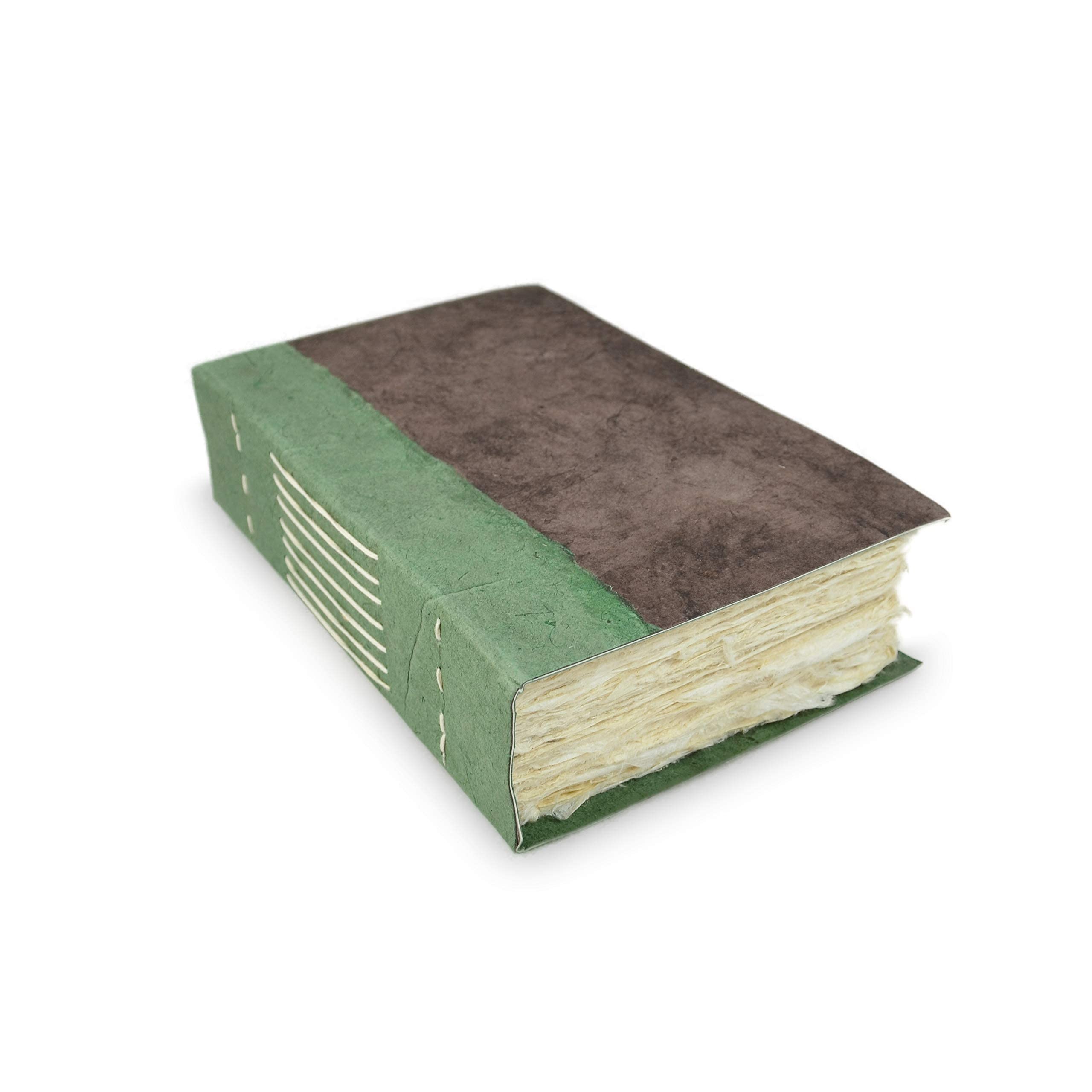 Kathmandu Valley Co. Nepali Wayfinder Journal with Extra-thick Handmade Lokta Paper, 5x8 Inch Personal Writing Office Notebook Sketchbook. Made in Nepal. (Walnut, Small)