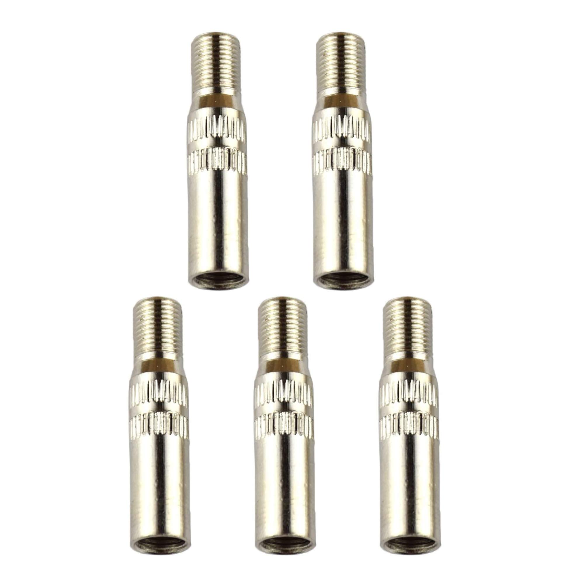 POFET 5pcs Vehicle Motorcycle Copper Valve Extension Adapter Cap 39mm Metal Straight
