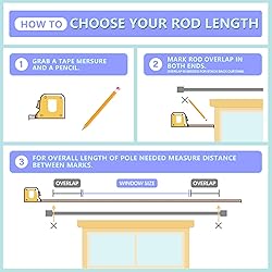 Byondeth Curtain Rods for Windows 16 to 88 Inches