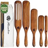As Seen On TV, Spurtles Kitchen Tools Wooden, Plantéa Handmade Wooden Spoons for Cooking, Heat Resistant Spurtle Set Cooking Utensil For Non-Stick Cookware, Stirring, Mixing, Whisking, Serving