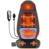 SLOTHMORE Vibration Back Massage Cushion with Heat, Back Massager Cushion with 5 Massage Modes, Heated Massage Pad for Office Chair & Home Relaxation