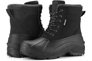 SUEDI Men's Snow Boots Insulated Waterproof Lightweight Winter Boots Slip Resistant Duck Boots for Men