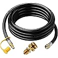 Rushare 15 FT Propane Quick Connect Hose for RV to Gas Grill, 1/4" Male Quick-Connect Fitting to 3/8" Female Flare & 1''-20 M