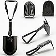 Portable Folding Shovel 23 in, Folding Snow Shovel,50# High-Carbon Steel Entrenching Tool for Garden Camping Hunting Hiking,S