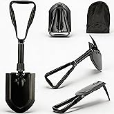 Portable Folding Shovel 23 in, Folding Snow Shovel,50# High-Carbon Steel Entrenching Tool for Garden Camping Hunting Hiking,S
