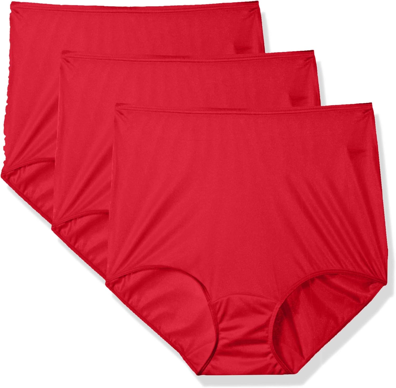 Shadowline Women's Hidden Elastic Nylon Full Brief Panty 3Pack at