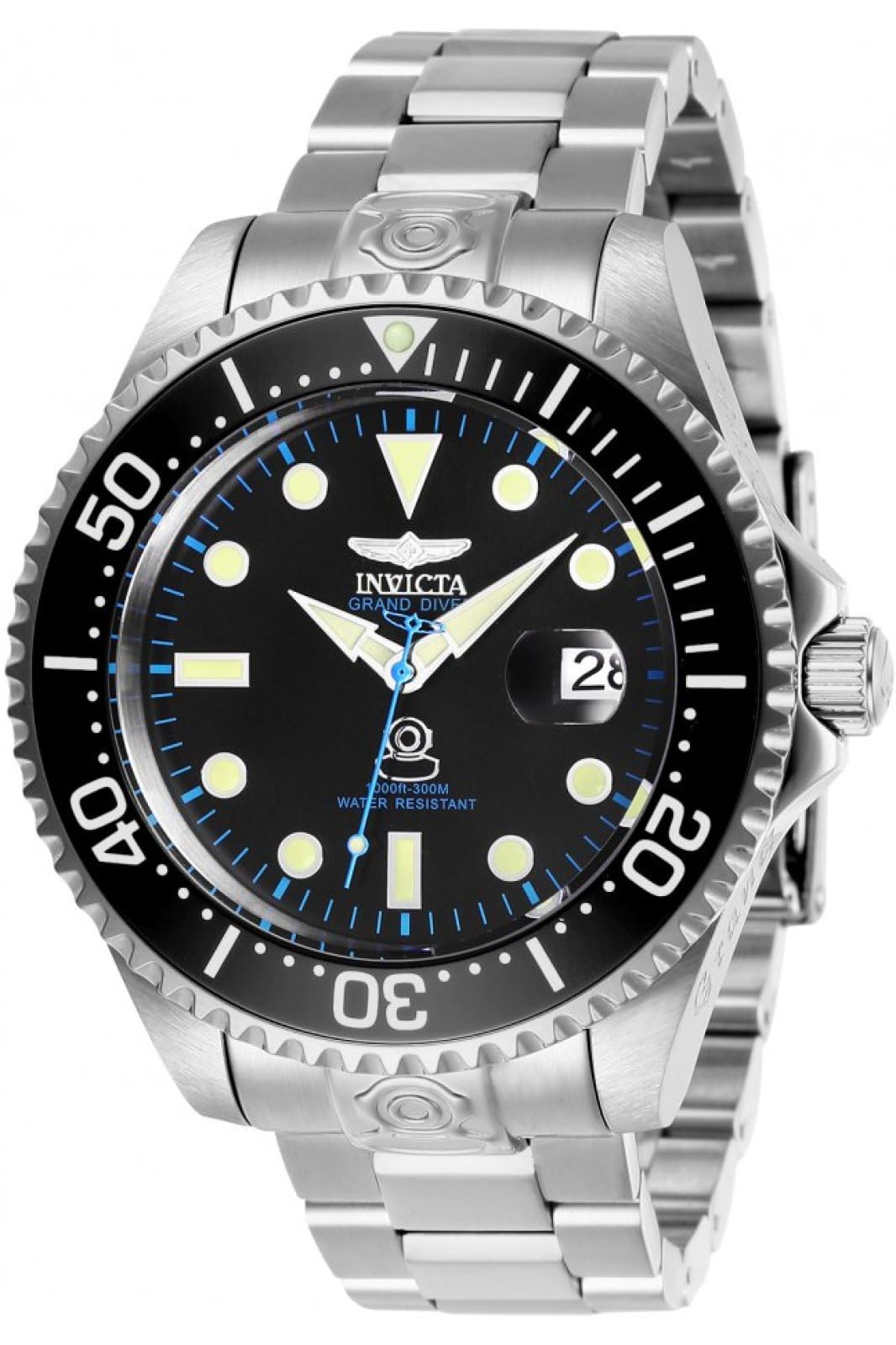 Invicta Grand Diver 27610 Men's Watch - Waterproof - Analogue - Automatic Movement - stainless steel with Black dial - 47mm