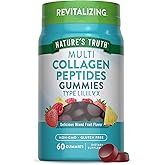 Nature's Truth Multi Collagen Gummies | Type I, II, III, V, X | 60 Count | Non-GMO & Gluten Free Complex Supplement | Mixed Fruit Flavor