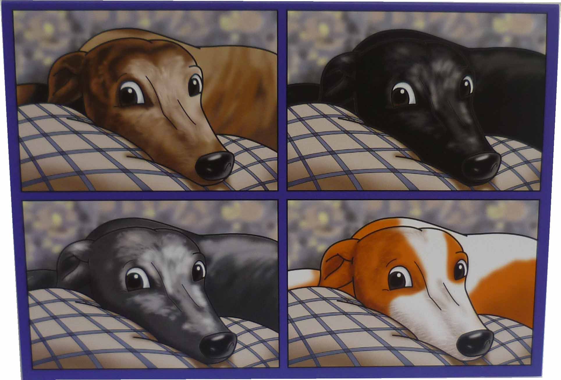 Mans Best Friend Range Greyhound (Head Poses) Notecards (Pack of 10)