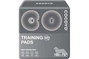 COCOYO Dog Training Pads 丨 Carbon Absorb Eliminating Urine Odor Doggie Training Pads 丨 Premium Charcoal Dog Pee Pads (100 Count, 22x22 inch),Gray