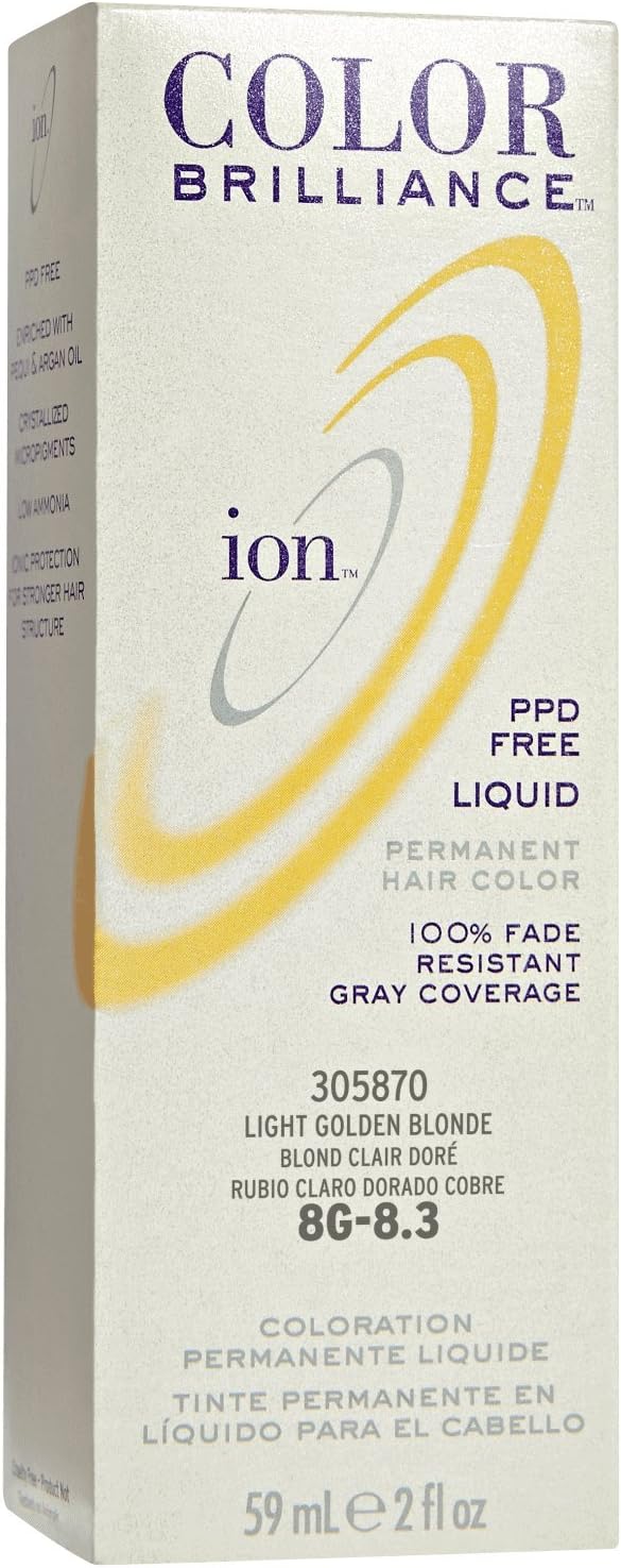 Ion Color Brilliance Permanent Liquid Hair Color 8G Light Golden Blonde by Ion