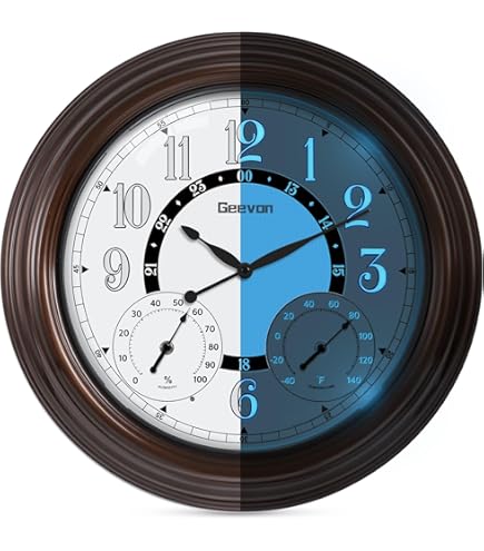 Amazon.com: Geevon Illuminated Outdoor Clocks Waterproof with