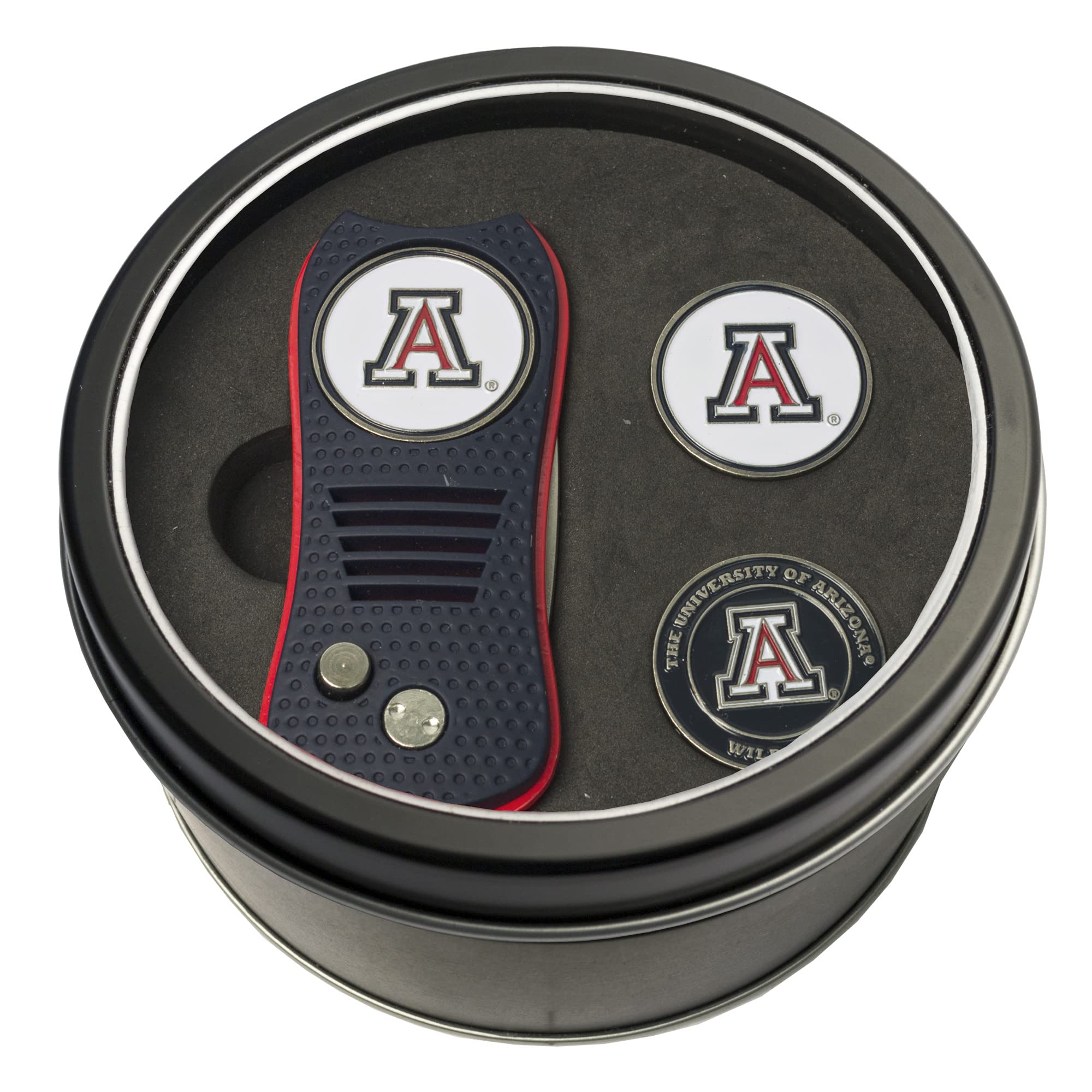 Team Golf NCAA Arizona Wildcats Tin Gift Set with Switchfix Divot Tool and 2 Ball Markers