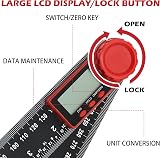 mwellewm Digital Angle Finder Ruler 200mm LCD Protractor Inclinometer view 3