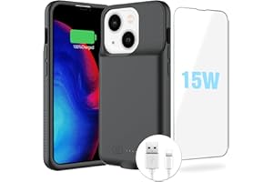 GIN FOXI Battery Case for iPhone 14/14 Pro/13/13 Pro, 15W Fast Charging Case Charger 7000mAh Powerful Extra Juice Box Rechargeable Battery Pack for iPhone 14&14Pro&13&13Pro Charging Case, 6.1" Black