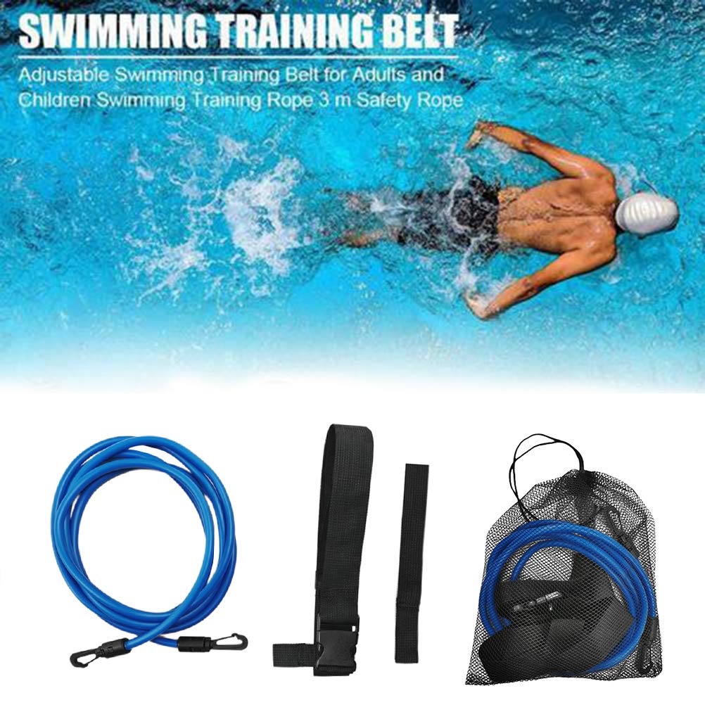 Tianbi Swim Bungee Training Belts, Swim Bungee Cords Resistance Bands Swim Tether Stationary Swim Cords, Durable Resistent Swimming Belt for Adult Kids