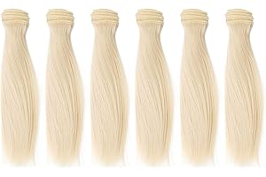 PATIKIL 15CM Doll Hair Wigs, 6 Pcs High Temperature Silk Straight Wig Hair Extension Accessories for Doll Hair Making Kit DIY