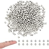 NBEADS 1000 PCS 4mm 304 Stainless Steel Beads Smooth Round Metal Spacer Beads Loose Beads 4mm Beads for Jewelry Making DIY Christmas Halloween Jewelry Gift