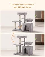 PAWZ Road Small Cat Tree 73cm Indoor Activity Tower Grey with Scratching Posts view 6