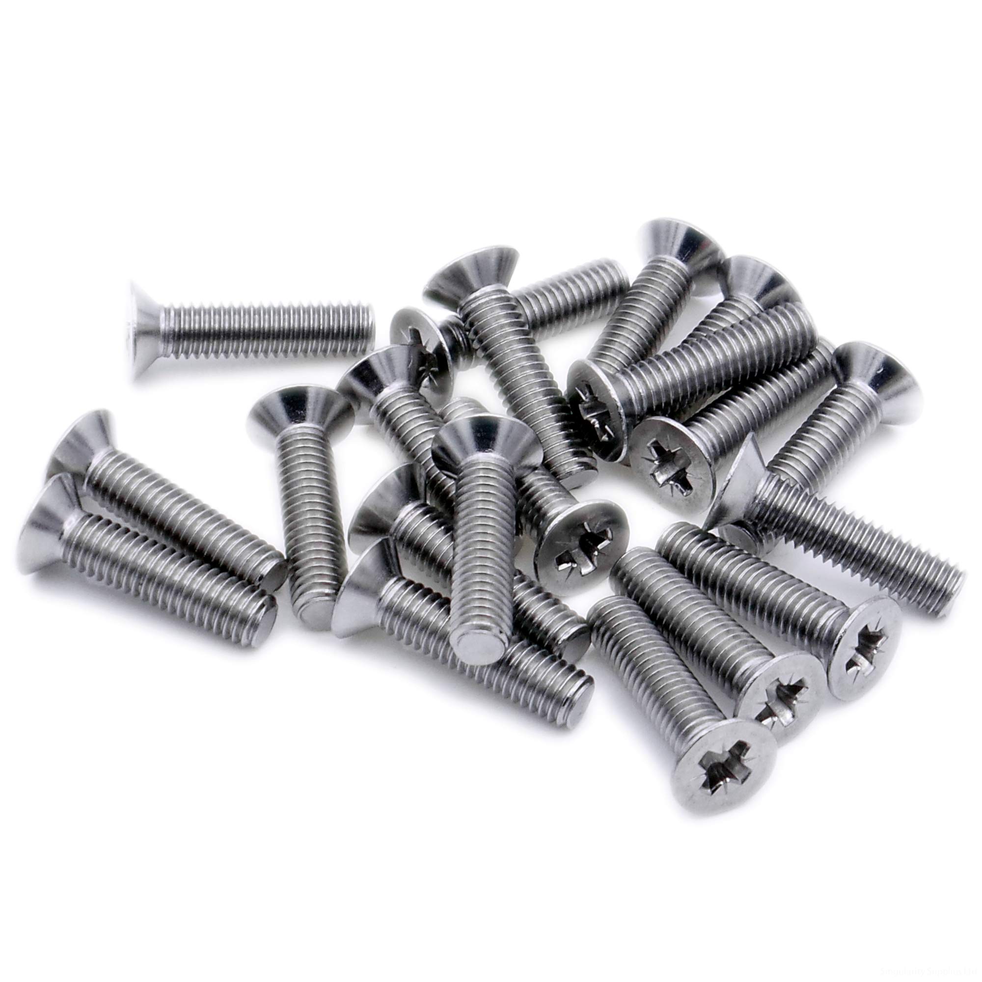 M2 (2mm x 12mm) Pozi Countersunk Machine Screw (Bolt) - Stainless Steel (A2) (Pack of 20)