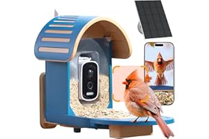 WLNYUGS Smart Bird Feeder with Camera, 2.5K UHD Bird Feeder Camera Solar Powered, Sensitive AI Identification, Instant Alerts Capture Video, IP66 Waterproof for Outdoor, Ideal Gift, Blue