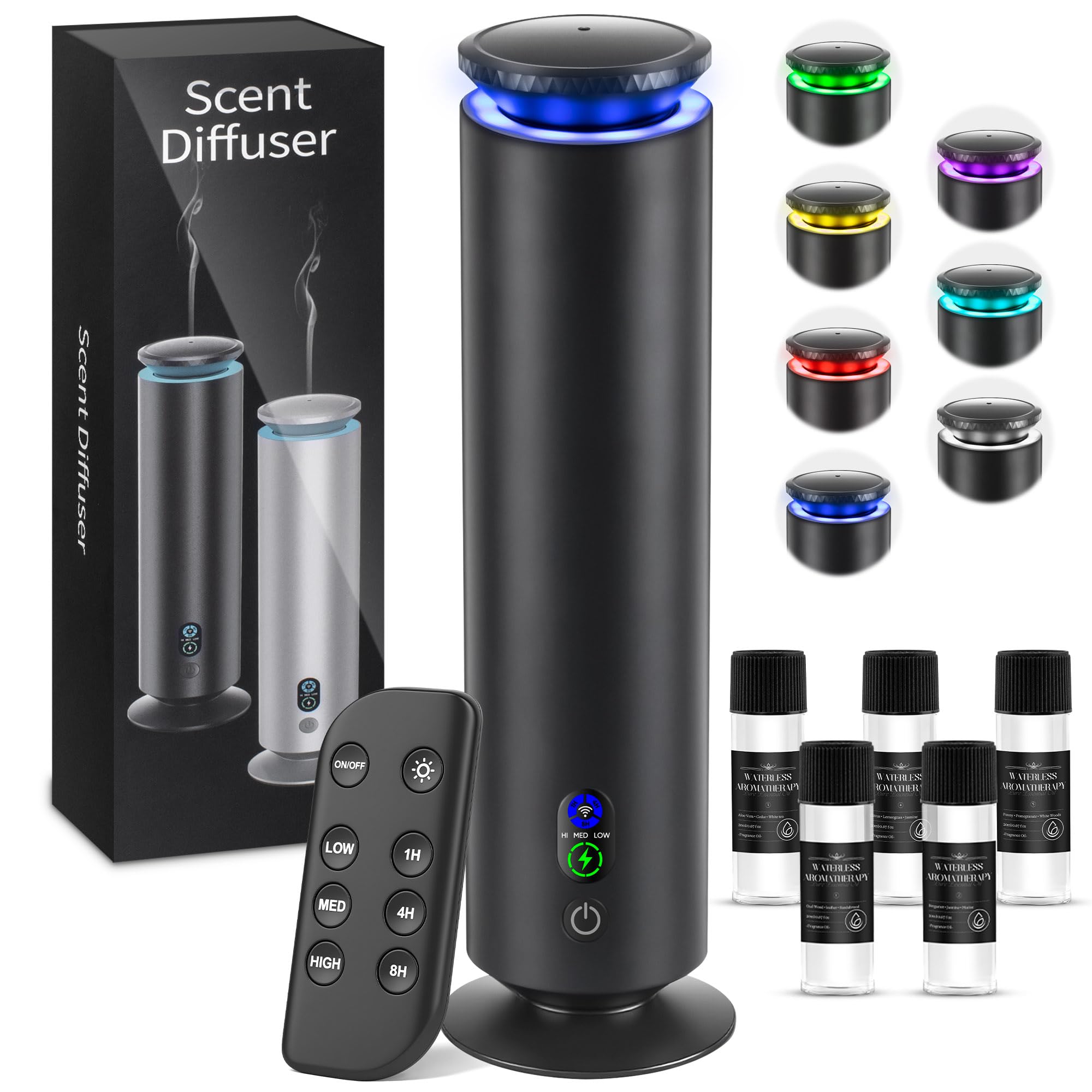 Photo 1 of ** VERY USED/ UNTESTED** Hotel Scent Diffuser Starter Kit - 1000 Square Feet, 7 Ambient Light Settings, Includes 5 Essential Oils for Hotel Aromatherapy, Hotel Scent Diffuser,for Hotels, Homes, and Large Rooms, Black