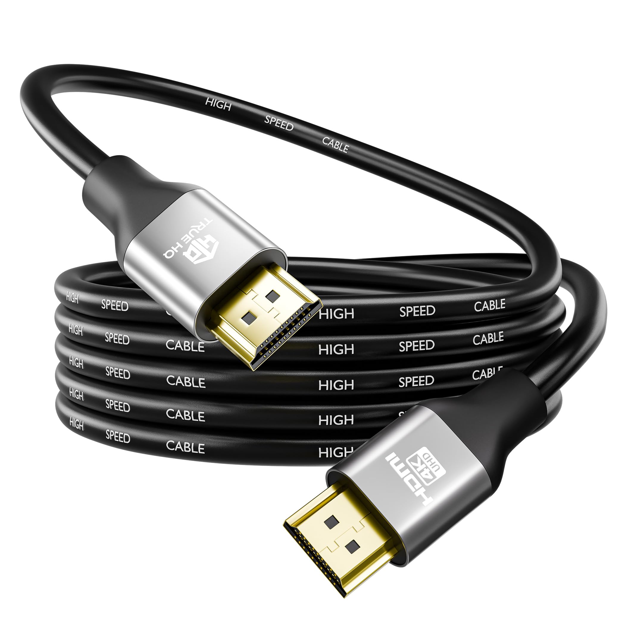 True HQ 4K HDMI Cable 5m, High Speed 18Gbps (HDMI 2.0), 4K@60Hz Ultra HD with HDR10, ARC, HDCP 2.2 and Ethernet – Lead for TV, Projector, Monitor, PS5, Xbox