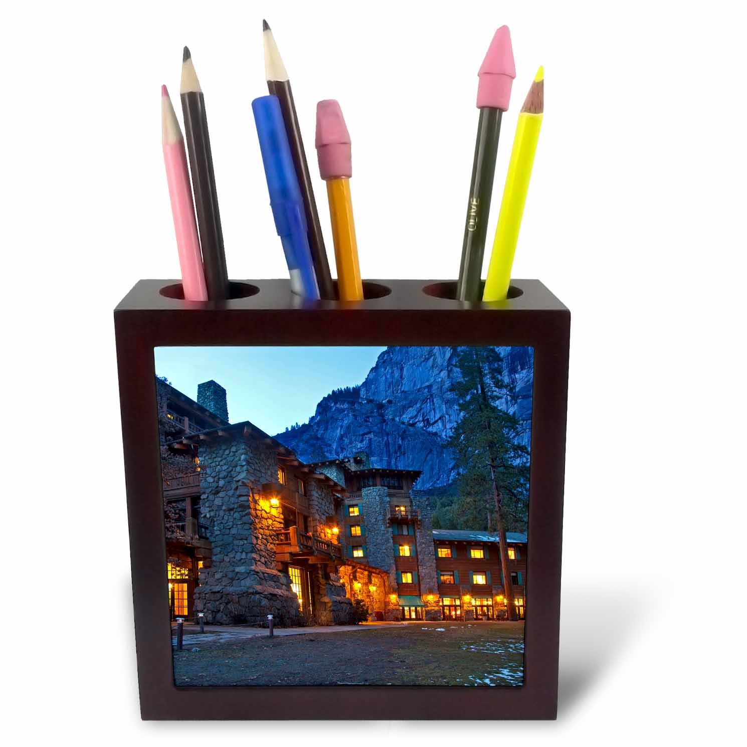 3dRose Ahwahnee Lodge, Yosemite NP, California, USA-US05 CHA0115-Chuck Haney-Tile Pen Holder, 5-Inch (Ph_88309_1)