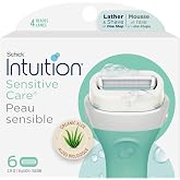 INTUITION Schick Refill, Razors for Women Sensitive Skin | Intuition Razor Blades Refill with Organic Aloe, Razor Refills , 6 Count (Pack of 1)