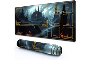 RMJKXQZG for MTG Playmat with Zones 27.5" x 15.74" with High Elastic Rubber Base Non-Slip Rubber Sole HD Printing for MTG Mat Magic Mat Card Playmat Mouse Pad,Mysterious and Magical Castle