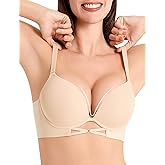 Amafuur Push Up Padded Bras for Women T Shirt Bombshell Plunge Everyday Bra Seamless Underwire Support