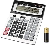 HIHUHEN Large Calculator Solar & Battery 12 Digit Display Business Office view 1