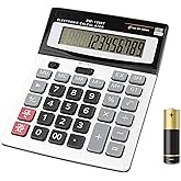 HIHUHEN Large Electronic Calculator Counter Solar &amp; Battery Power 12 Digit Display Multi-Functional Big Button for Business Office School Calculating (1 x Calculator)