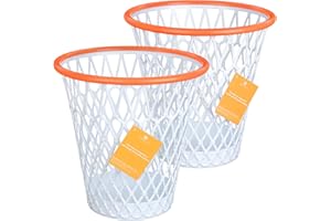 MORNING SUN 2 PCS Trash Can, Basketball Gift, 4.5 Gallon, Size 11"x11"x12" Basketball Hoop, Garbage Can, Net Waste Basket for Kitchen, Office, Bedroom, Gym