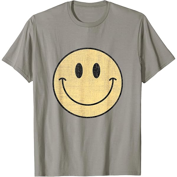 Amazon.com: Vintage Smile FACE | 70's Vibe | Yellow Smile T-Shirt