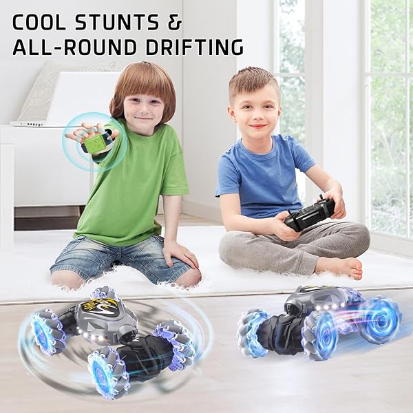 TERUCLE RC CARS, 2.4GHZ 4WD NEW GRAVITY GESTURE SENSING REMOTE CONTROL CAR TOYS, STUNT TWIST TRUCK TOYS FOR 6-12 YR BOYS & GIRLS, RC DRIFT CAR WITH LIGHT MUSIC BEST GIFT FOR KIDS AGE 7 8 9 10 11 YR