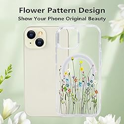 Tcaraersing for iPhone 15 Clear Flower Magnetic
