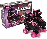 M.Y X-Skate Adjustable Pink Quad Roller Skates for Kids UK 12-2 view 2