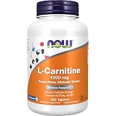 NOW Supplements, L-Carnitine 1,000 mg, Purest Form, Amino Acid, 100 Tabs