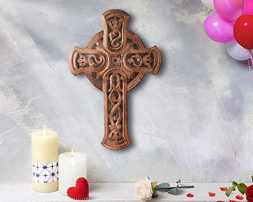 Amazon Com Storeindya Decorations Wooden Celtic Cross Long Wall
