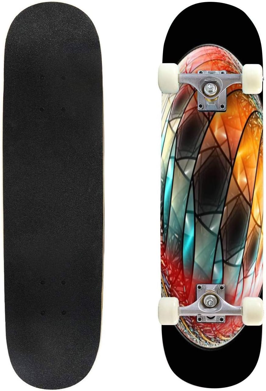 Colorful Stained Glass Circular Window with pentagonal