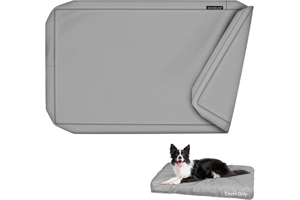 Explore Land Waterproof Dog Bed Cover Canvas Washable Dog Crate Pad Replacement Cover for 42 Inch Crate, 40Lx27Wx4H inch, Gra