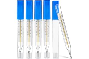MAGICLULU 5Pcs Glass Oral Temperature for Adults Precise Measurement Fast Reading for Elderly Family Dual Scale ℃ & ℉