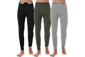 URATOT Men's Thermal Underwear Bottom Fleece Long Johns for Men Soft Warm Base Layer Thermal Pants for Cold Weather