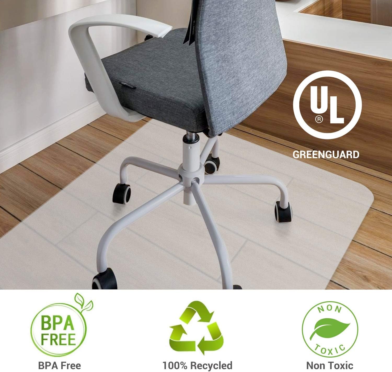 Best polycarbonate desk chair mat smooth office marshal