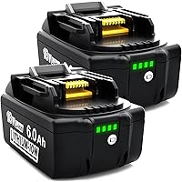 Battery Replacement for Makita 18v: 2Packs 6Ah Lithium-ion Batteries Compatible BL1860B BL1850B BL1840B BL1830B BL1815B BL186