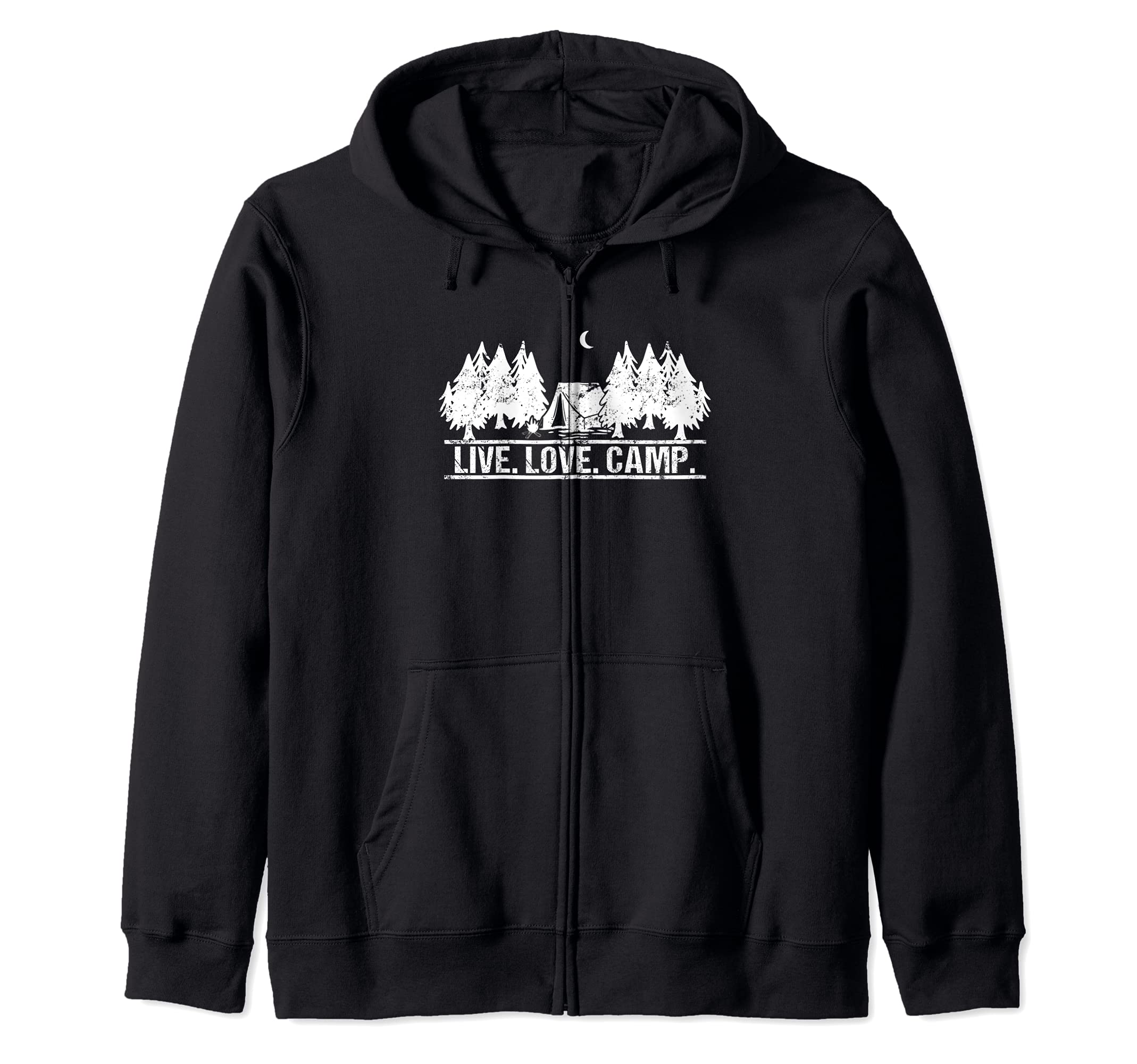 Live Love Camp Tent - Hiking, Lake Life, Camping Love Zip Hoodie